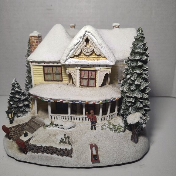 VTG Thomas Kinkade Hawthorne Village Christmas Victorian Homestead Lighted House - Picture 1 of 9